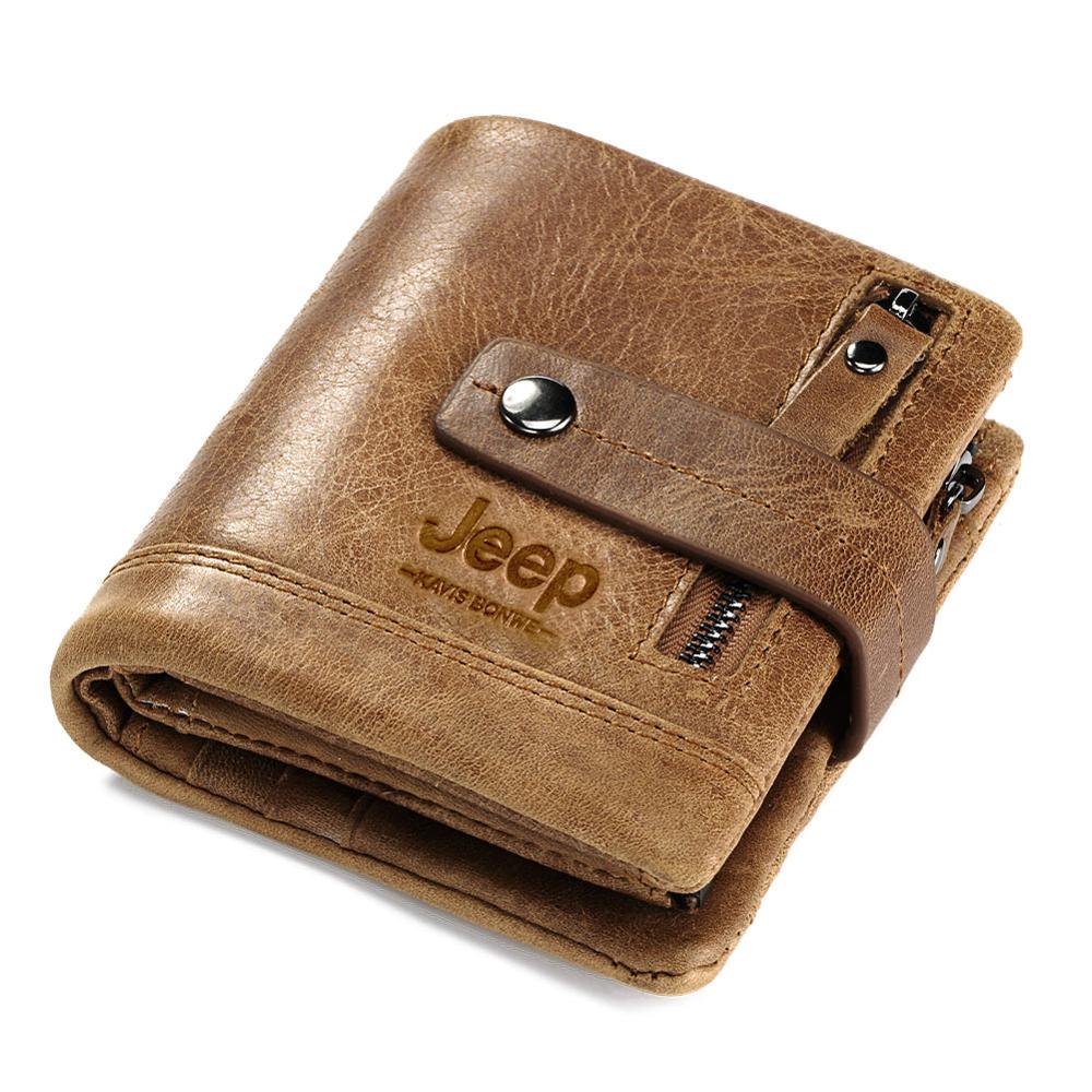 HUMERPAUL, Genuine, Leather, Wallet, Fashion, Mens, Coin, Purse, Small,  Card, Holder, brown, accessories, jeep, red