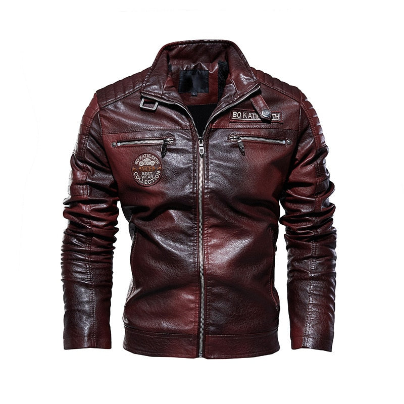 Leather, Jacket, Mens, Winter, Fleece,  Motorcycle, PU,  Casual, Windbreaker, Hombre, Slim, Coat, brown, black, zipup, fashion, coat