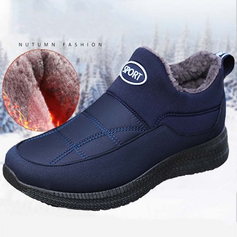 Mens, Winter, Safety, Shoes, Warm, Boots, Men, Fashion, Working, sneakers, Furry, Footwear, black