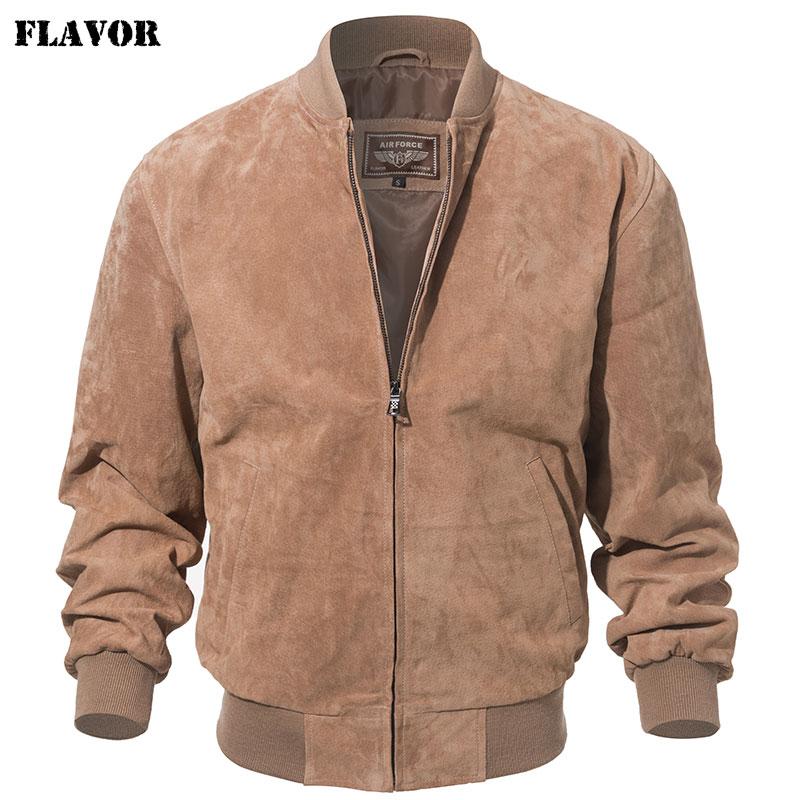 Genuine, mens, brown, Baseball, Bomber, Leather, jacket