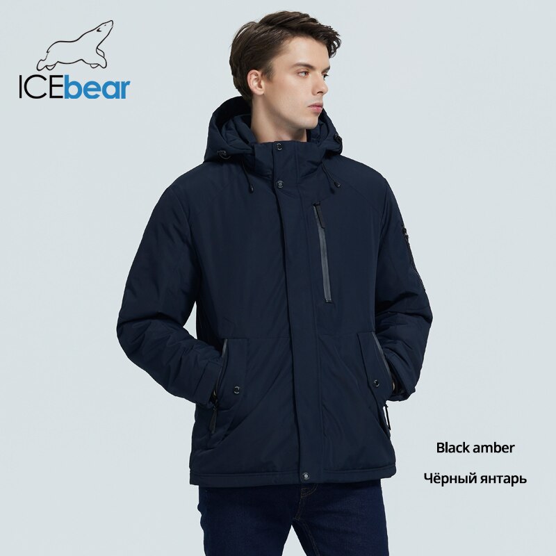 mens, ICEbear, winter, cotton, hooded, coat, warm  jacket, fashion, zipper, polyester, yellow,  fashion, jacket