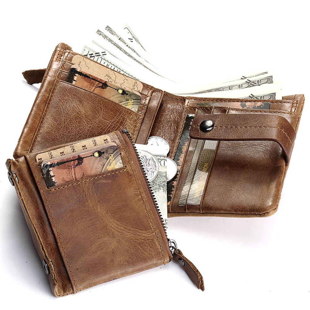 HUMERPAUL, Genuine, Leather, Wallet, Fashion, Mens, Coin, Purse, Small,  Card, Holder, brown, accessories, jeep, red