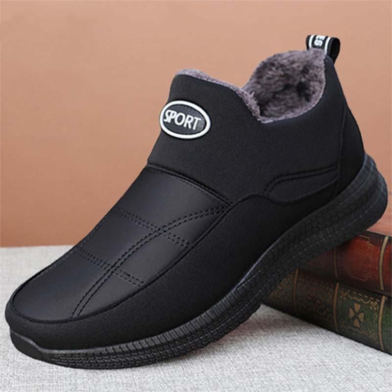 Mens, Winter, Safety, Shoes, Warm, Boots, Men, Fashion, Working, sneakers, Furry, Footwear, black