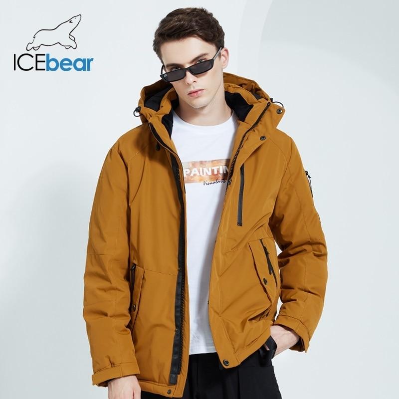 mens, ICEbear, winter, cotton, hooded, coat, warm  jacket, fashion, zipper, polyester, yellow,  fashion, jacket