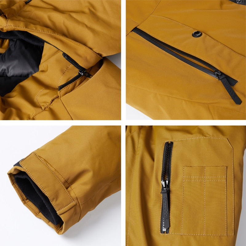 mens, ICEbear, winter, cotton, hooded, coat, warm  jacket, fashion, zipper, polyester, yellow,  fashion, jacket