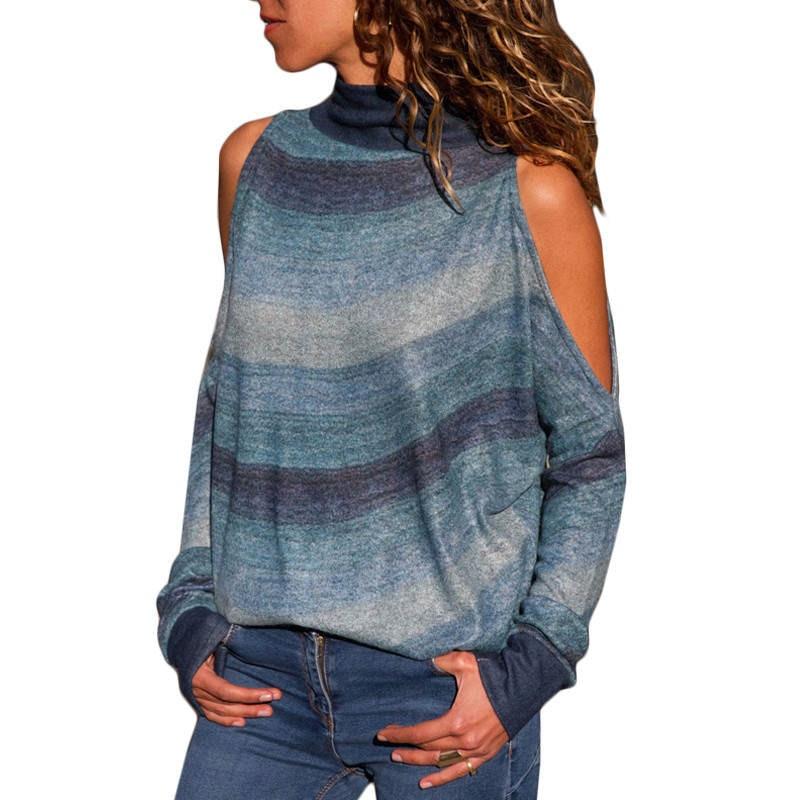 Women Casual Turtleneck Knitted jumper Shirt