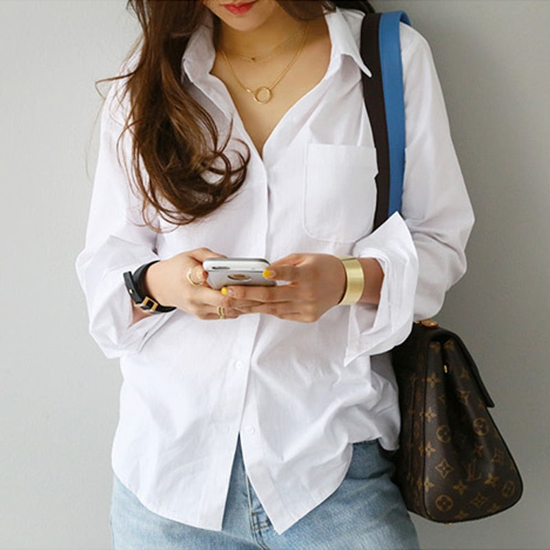 Womens, Long, white, Blouse, shirt