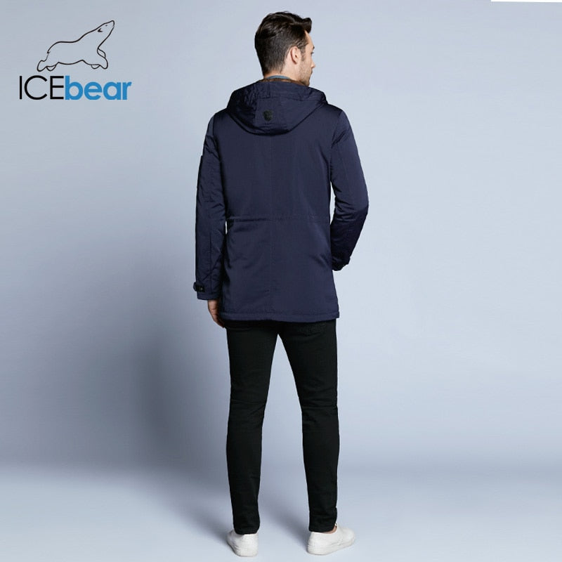 Mens, ICEbear, Coat, navy, blue, winter, jacket, zip up, hooded, suede