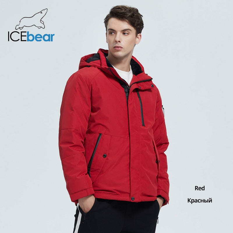 mens, ICEbear, winter, cotton, hooded, coat, warm  jacket, fashion, zipper, polyester, yellow,  fashion, jacket