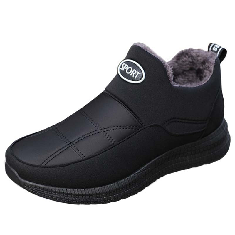 Mens, Winter, Safety, Shoes, Warm, Boots, Men, Fashion, Working, sneakers, Furry, Footwear, black