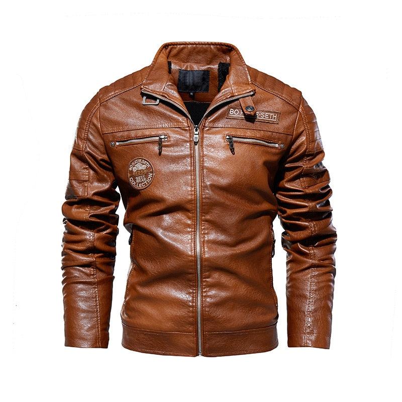 Leather, Jacket, Mens, Winter, Fleece,  Motorcycle, PU,  Casual, Windbreaker, Hombre, Slim, Coat, brown, black, zipup, fashion, coat