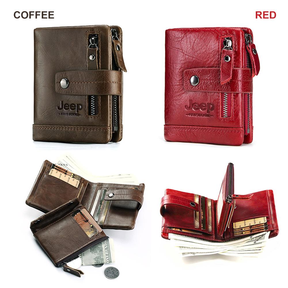 HUMERPAUL, Genuine, Leather, Wallet, Fashion, Mens, Coin, Purse, Small,  Card, Holder, brown, accessories, jeep, red