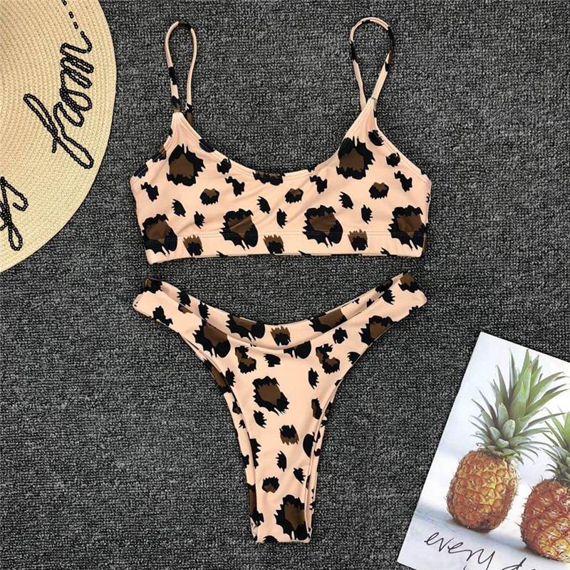 beach, womens, bikini, pants, Polyester, spandex, casual, wear, summer, swimsuit, leopard